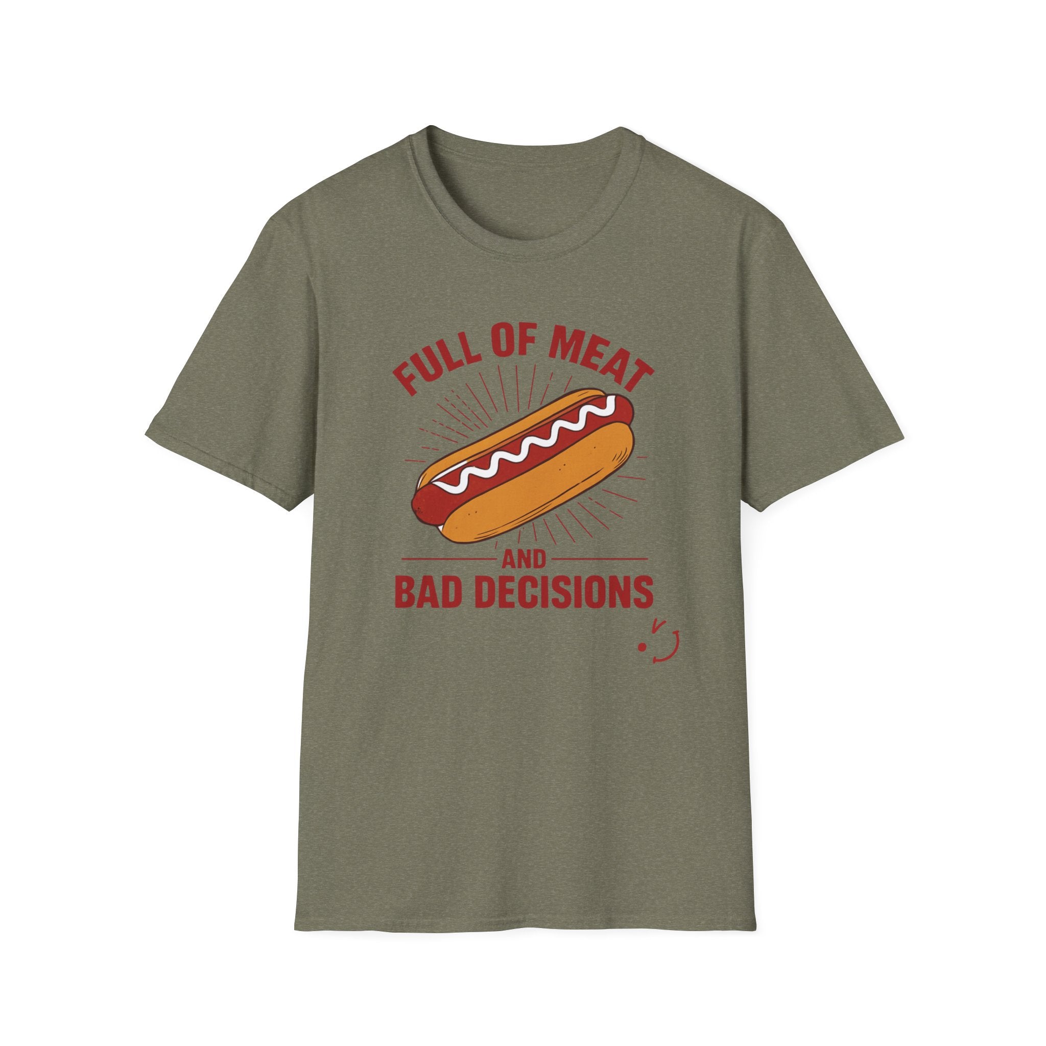 Full Of Meat and Bad Decisions T-Shirt — Funny Chef Graphic Tee