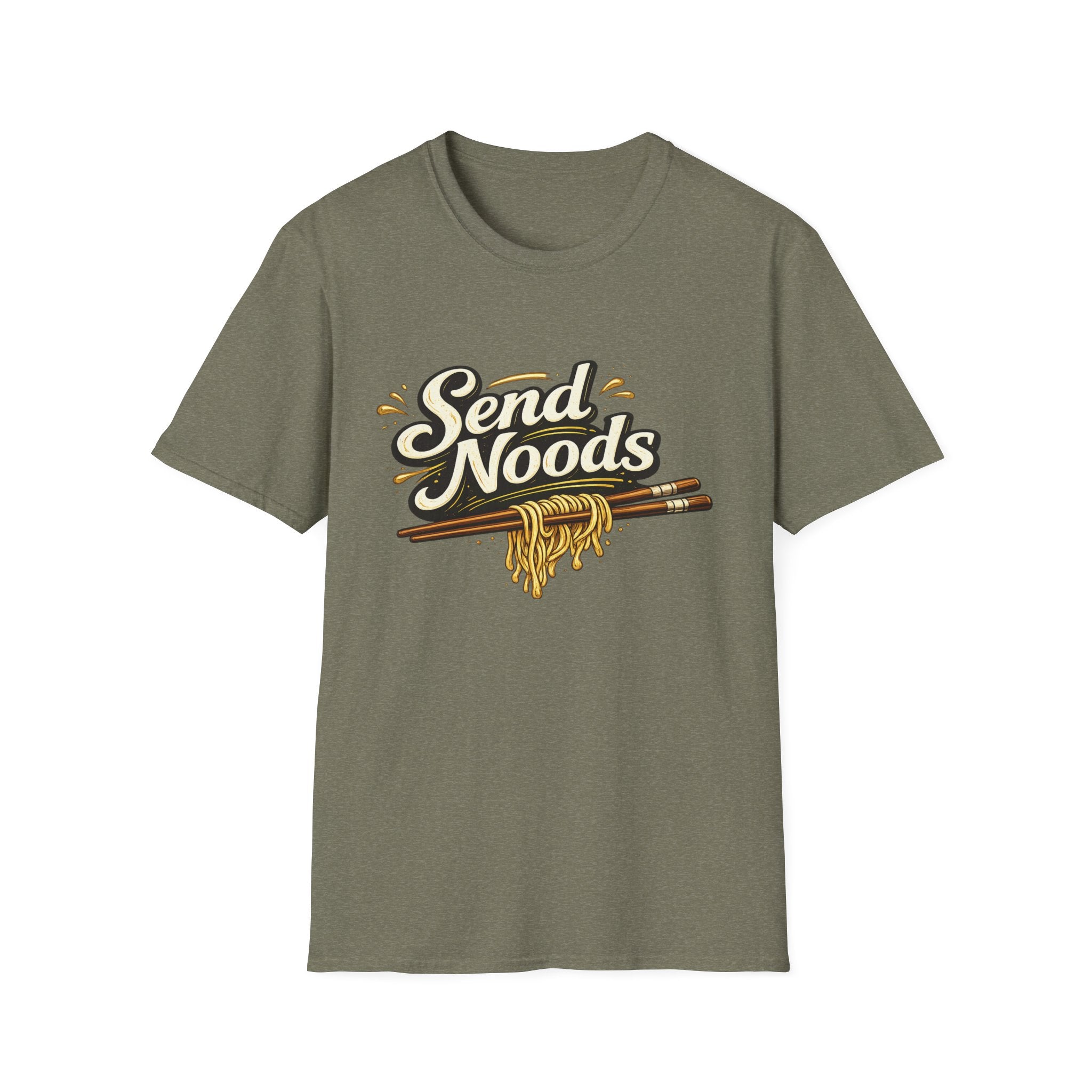 Send Noods (Dark) playful double-meaning culinary tee | T-Shirt