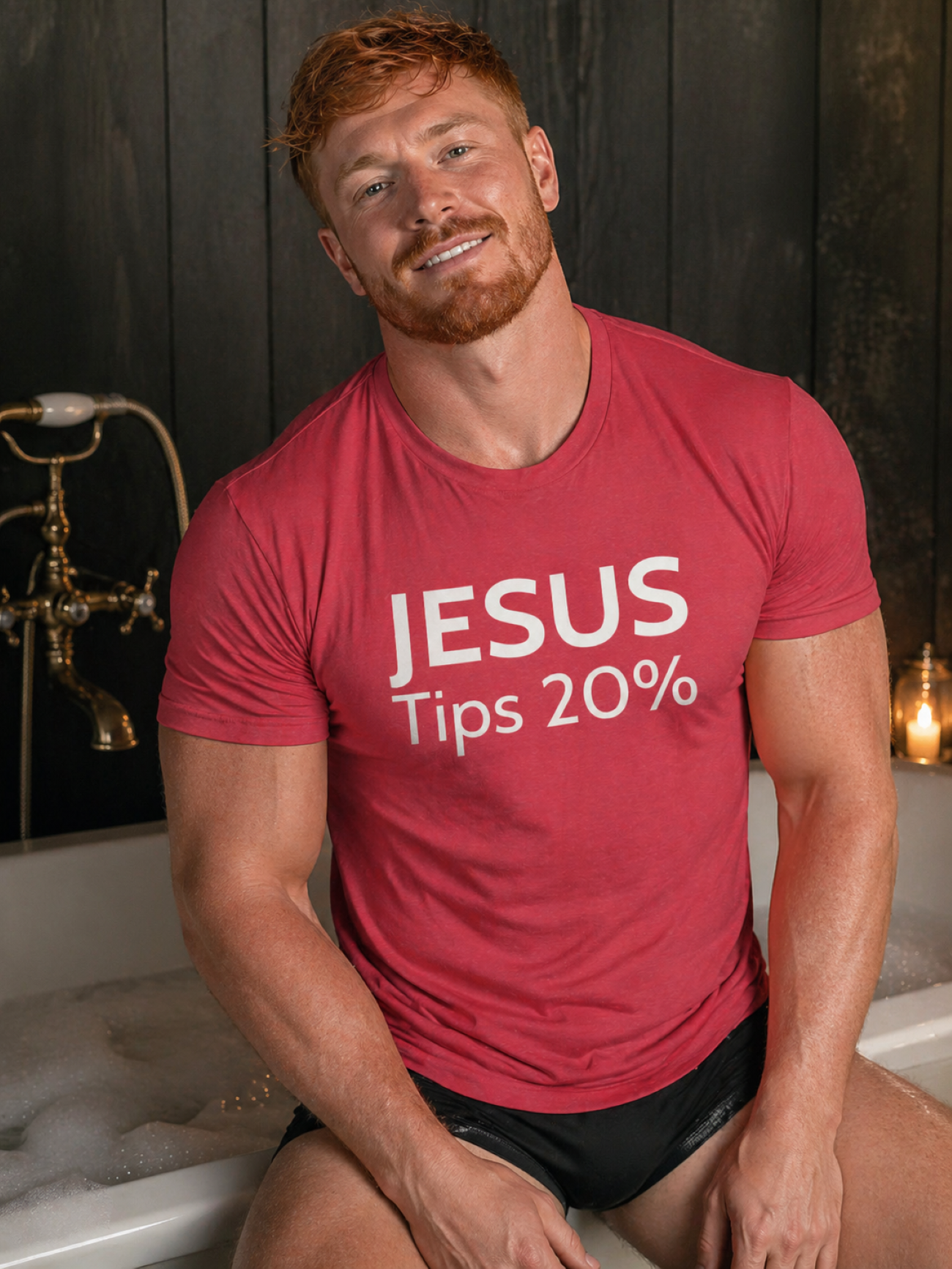 Jesus Tips 20% T-Shirt — Funny Chef Graphic Tee