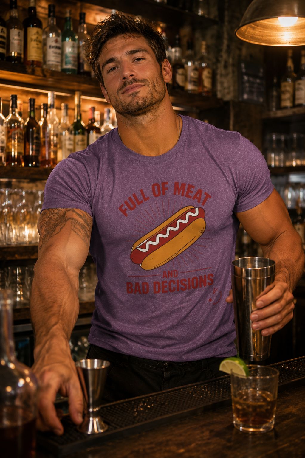 Full Of Meat and Bad Decisions T-Shirt — Funny Chef Graphic Tee