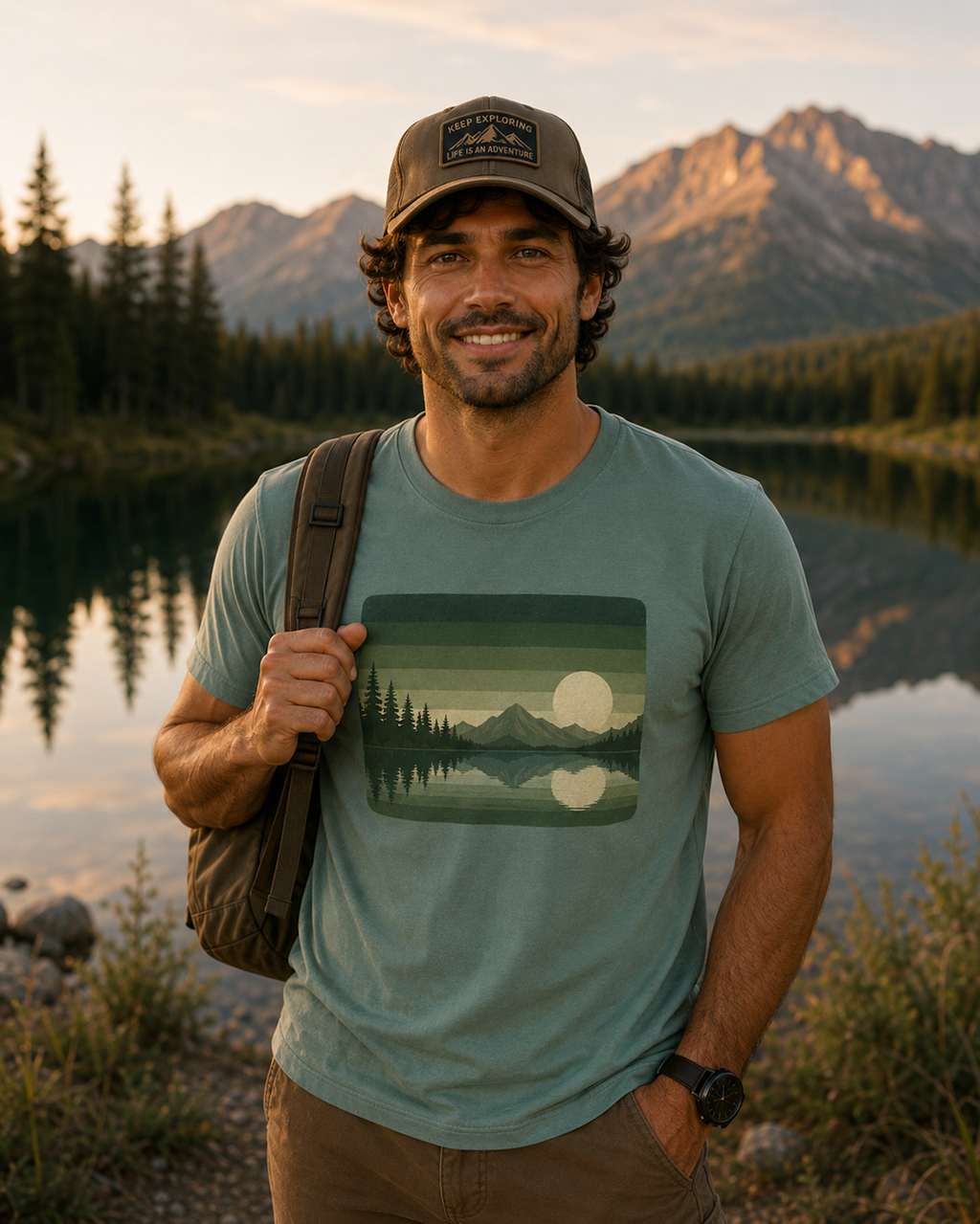 Nature Vintage T-Shirt  - Lake - Green