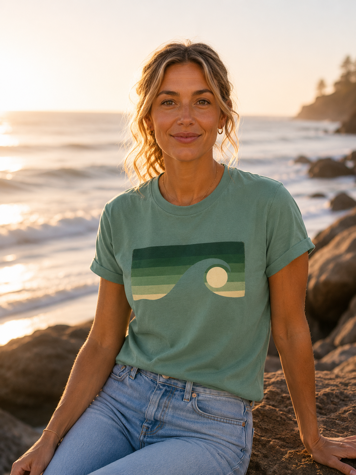Nature Vintage T-Shirt  - Ocean - Green