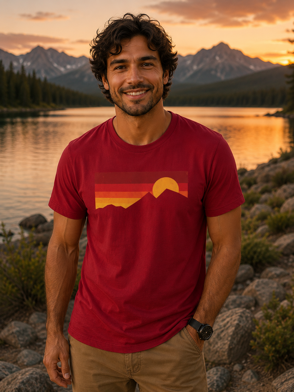 Nature Vintage T-Shirt - Horizon - Red