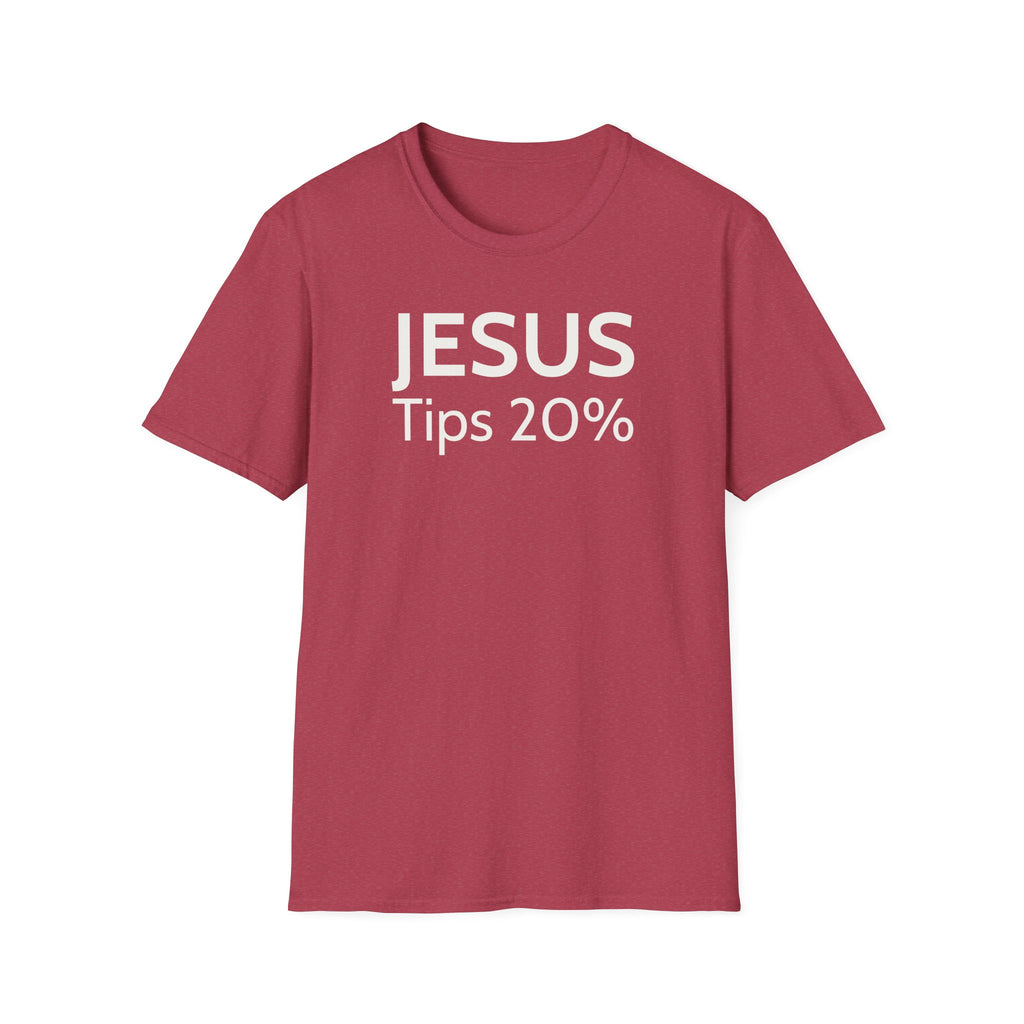 Jesus Tips 20% T-Shirt — Funny Chef Graphic Tee