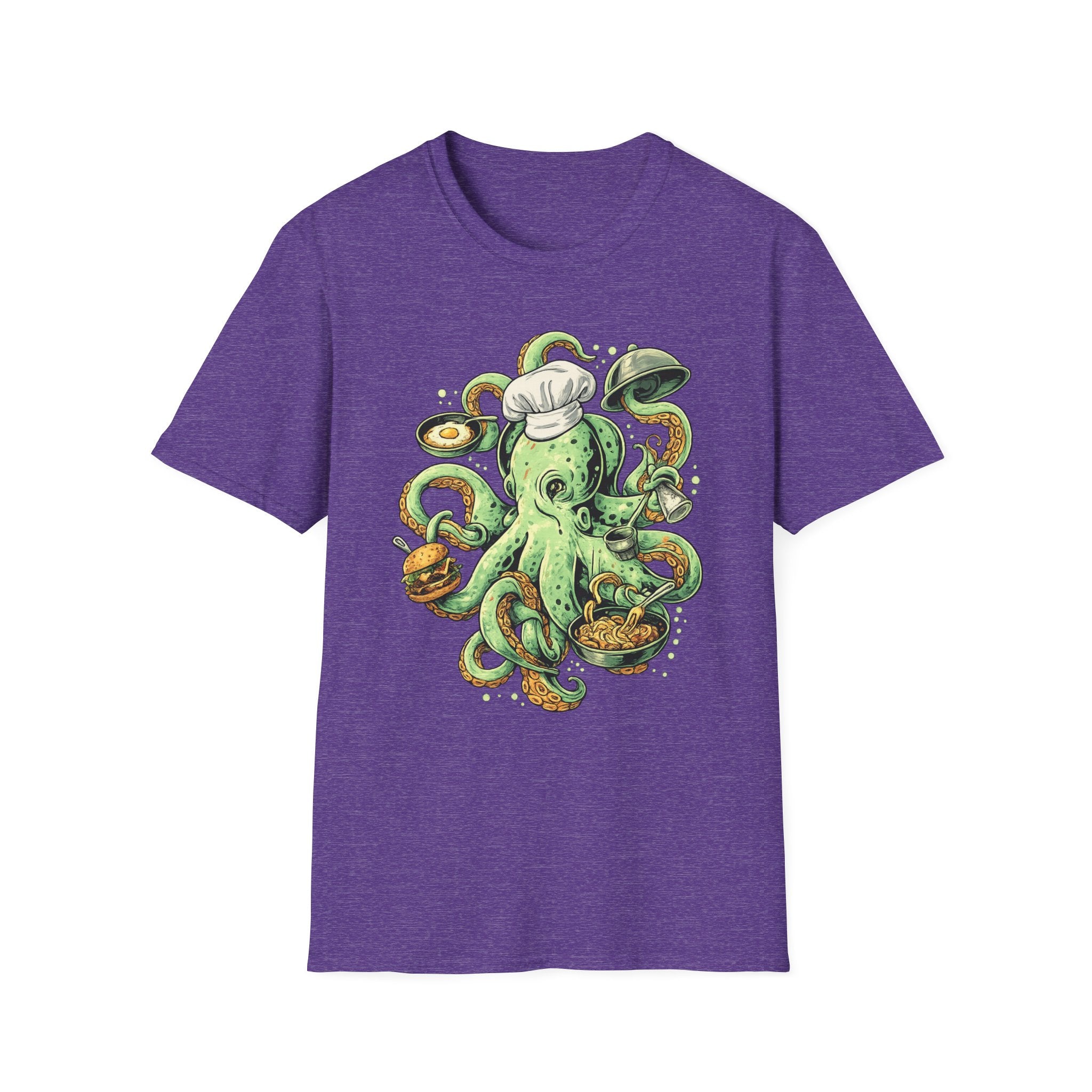 Chef Octopus Culinary Illustration T-Shirt | Risqué Nautical Cooking Design