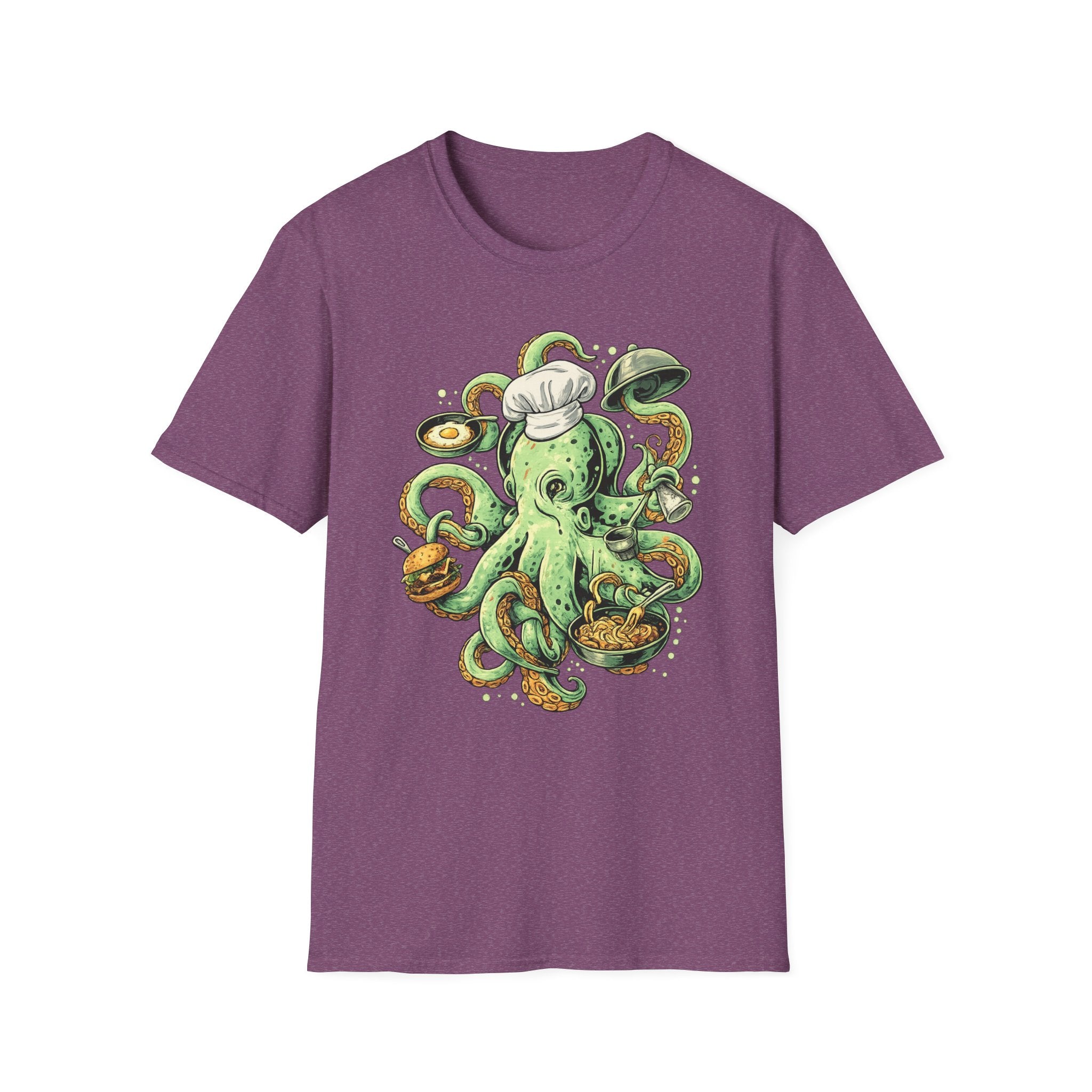 Chef Octopus Culinary Illustration T-Shirt | Risqué Nautical Cooking Design