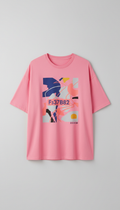 Bubblegum pink oversized graphic tee